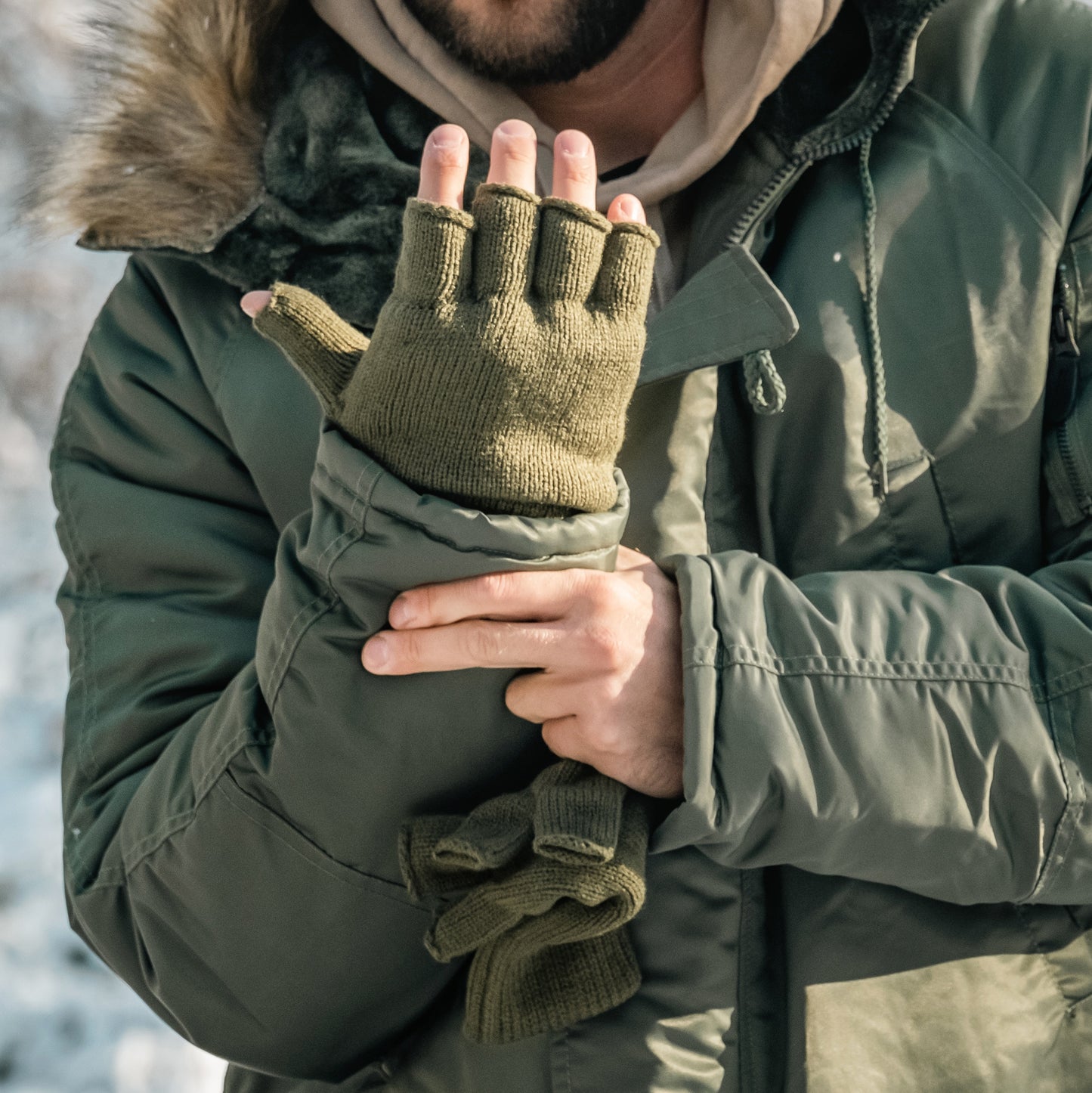 Rękawice Mil-Tec Thinsulate bez palców - Olive