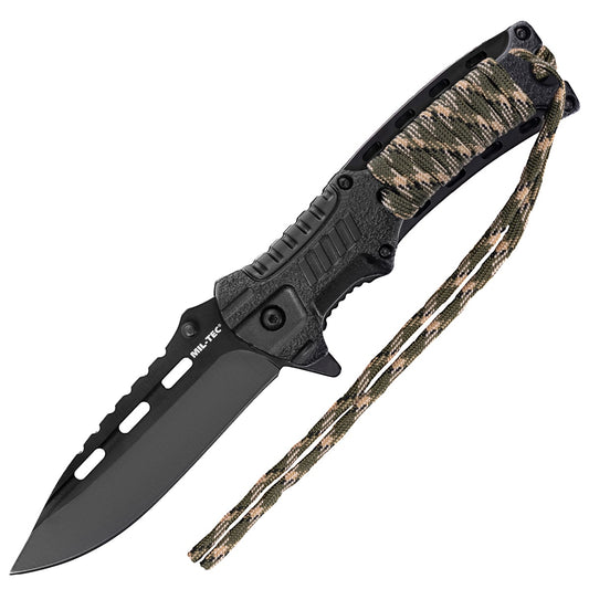 Nóż składany Mil-Tec Paracord z krzesiwem - Camo