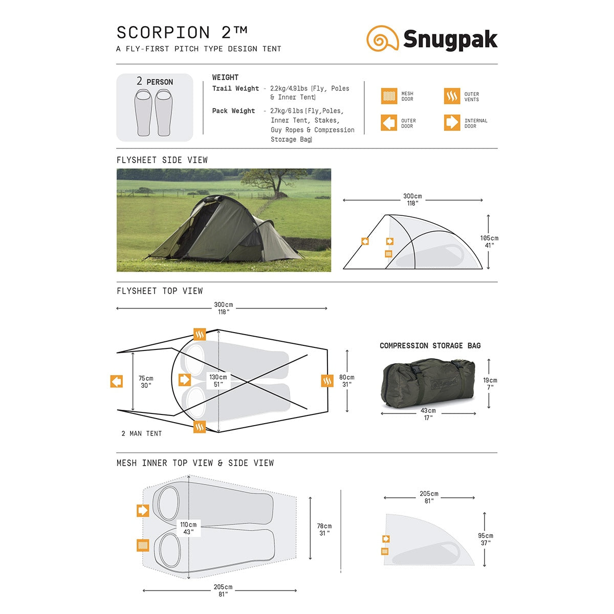 Namiot 2-osobowy Snugpak Scorpion Olive