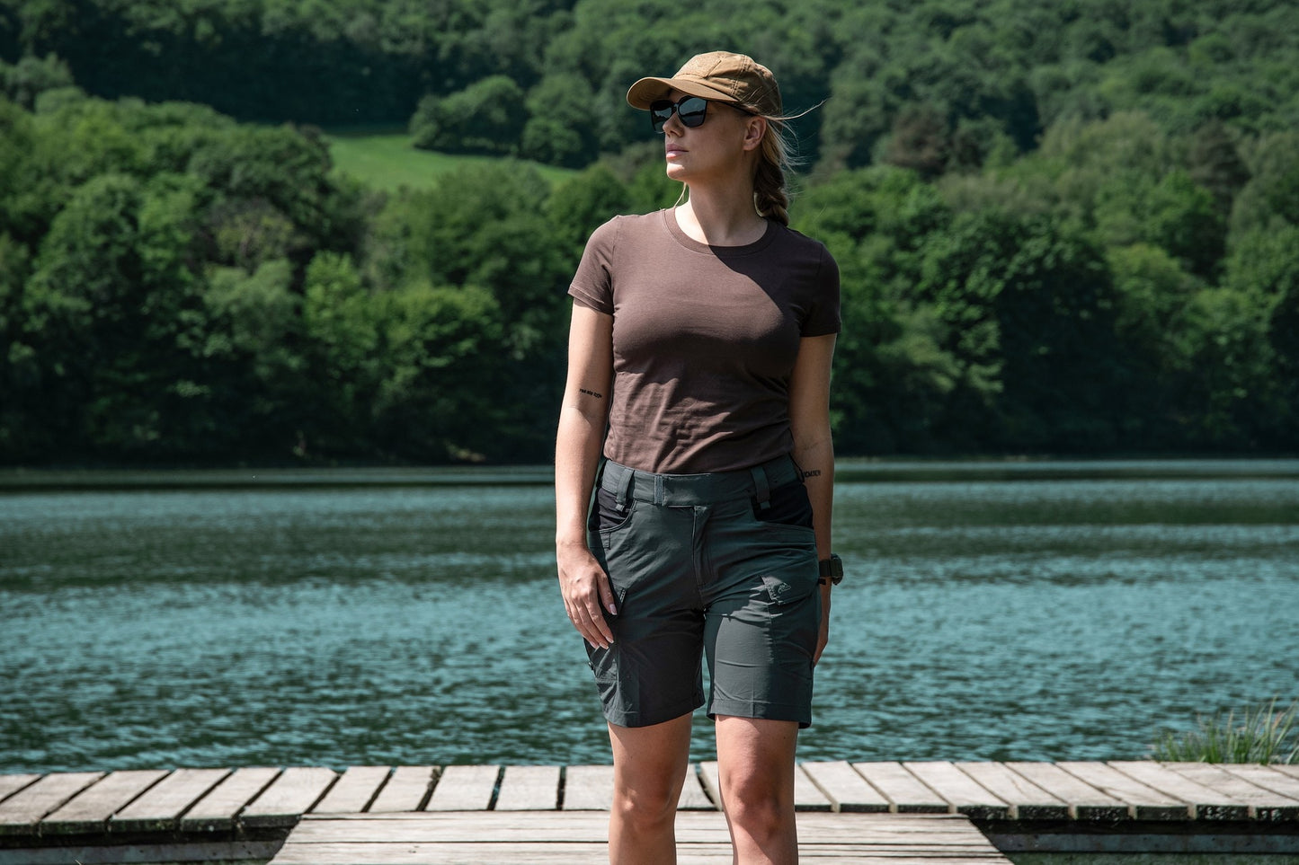 Koszulka T-Shirt damska Helikon z bawełny organicznej Slim - Earth Brown