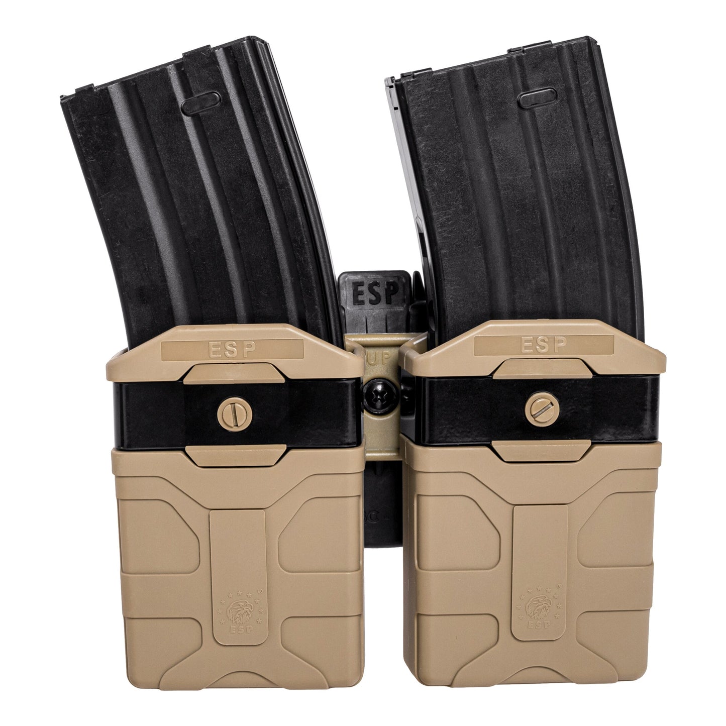 Podwójna ładownica obrotowa ESP z montażem UBC-08 na magazynki AR-15 - Khaki
