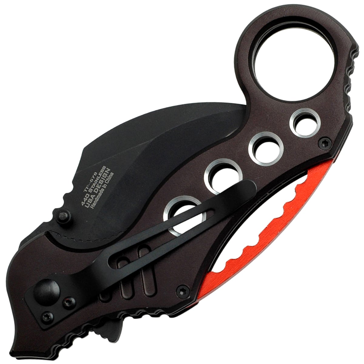 Nóż składany Master Cutlery Tac-Force TF-578BK Karambit - Black/Red
