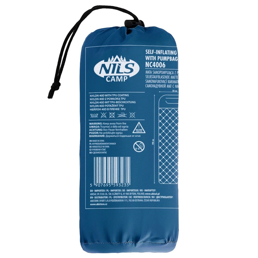 Materac jednoosobowy Nils Camp NC4006 z pompką - Turkusowy