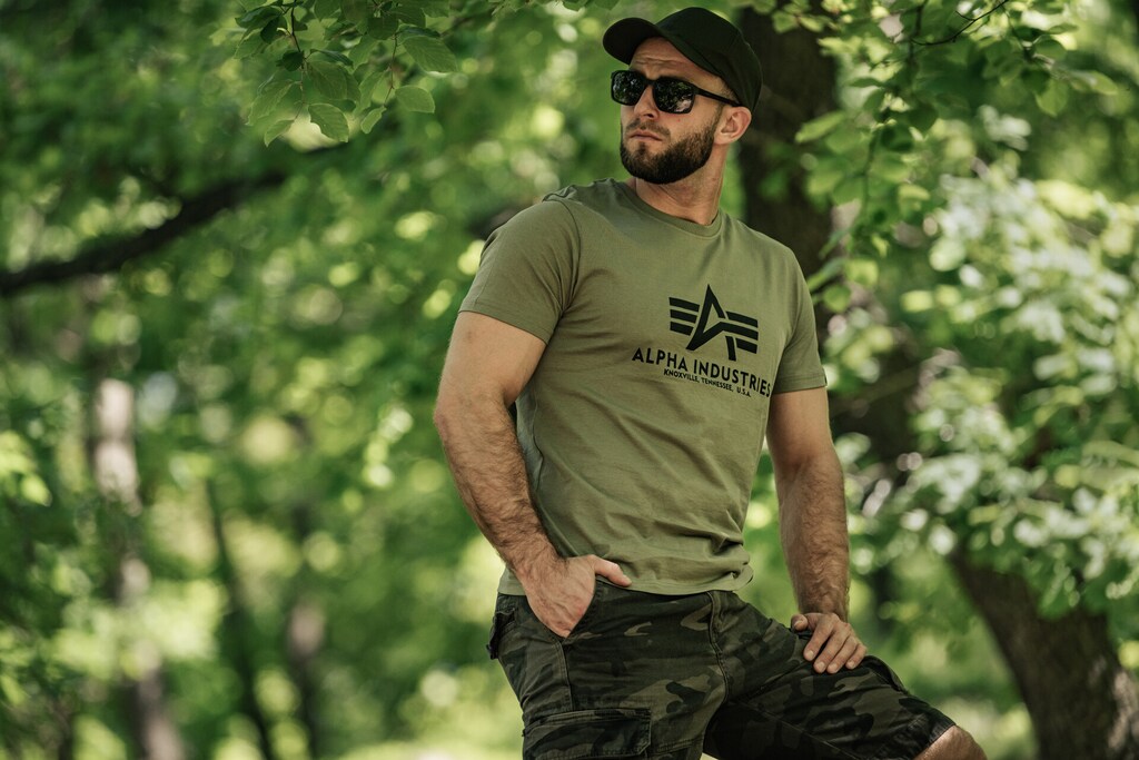 Koszulka T-shirt Alpha Industries Basic - Olive/Black
