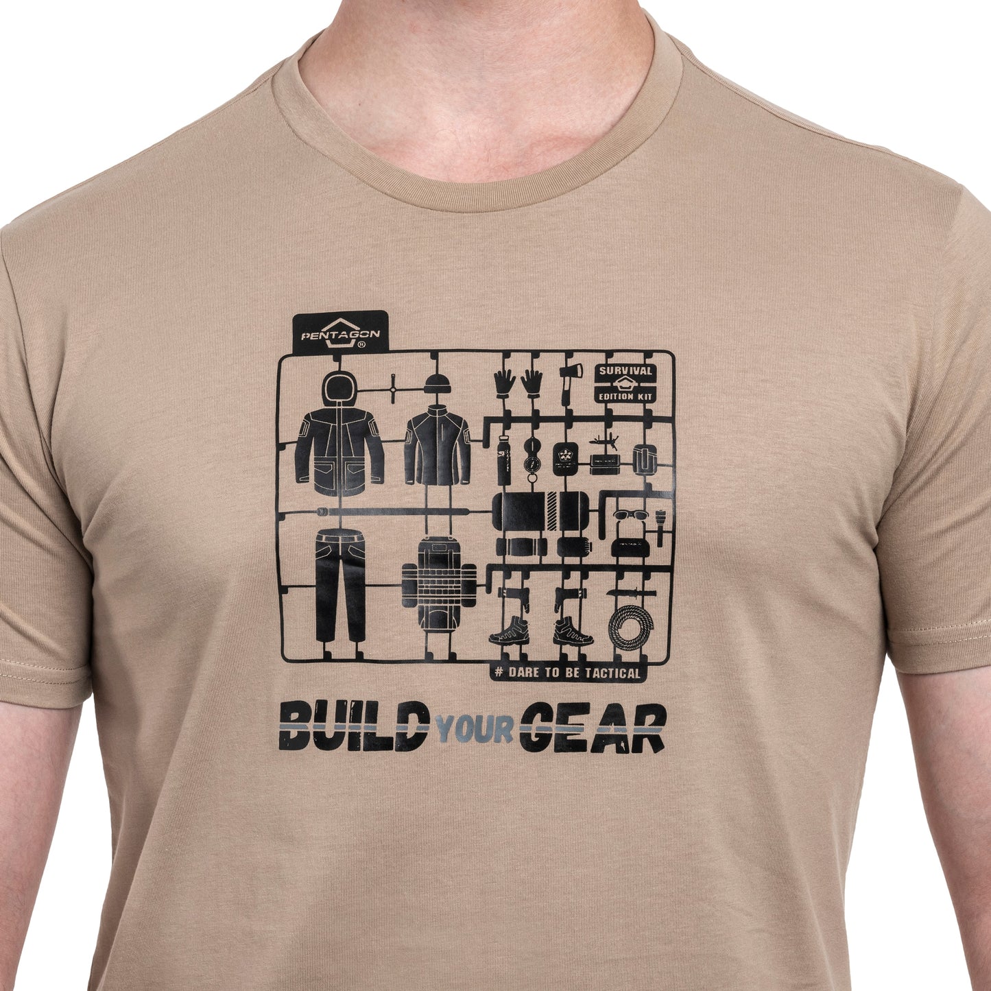 Koszulka T-Shirt Pentagon Ageron "Build Your Gear" - Khaki
