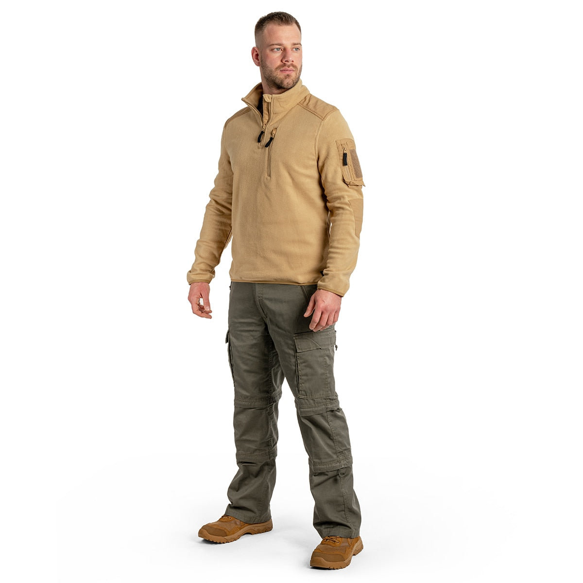 Polar Brandit Fleece Troyer Ripstop - Coyote