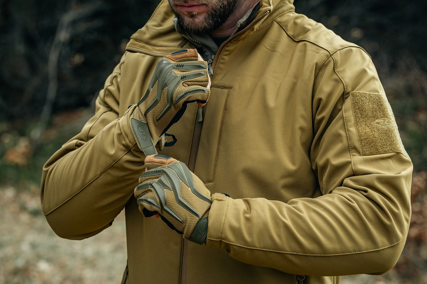 Rękawice taktyczne Highlander Forces Raptor Gloves Half Finger - Coyote