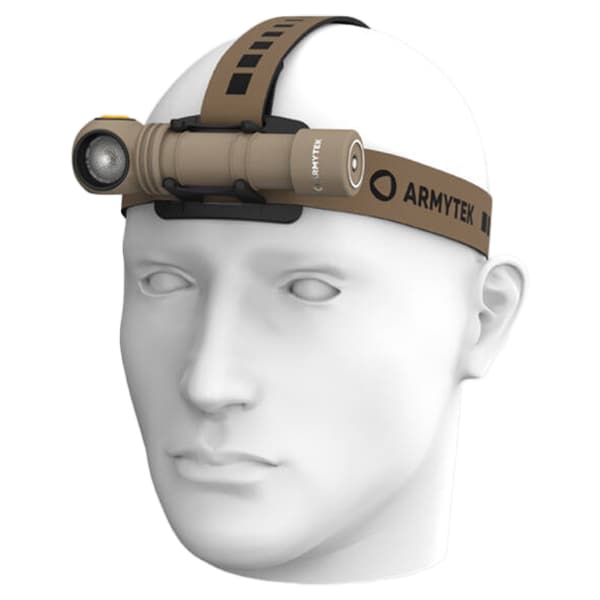 Latarka czołowa i kątowa Armytek Wizard C2 PRO Magnet USB White Sand - 2500 lumenów