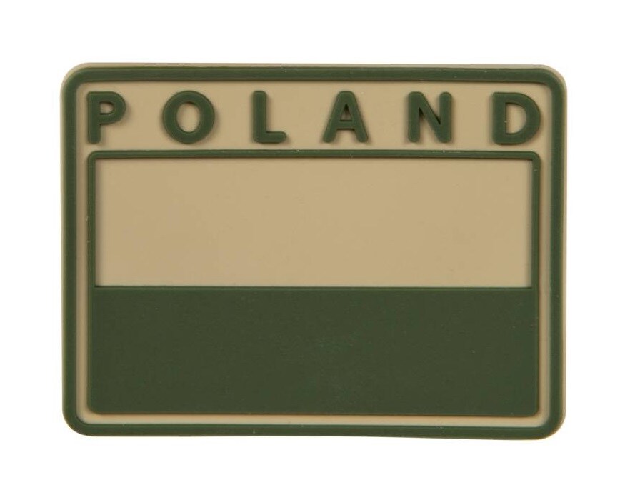 Emblemat velcro Helikon flaga Polska PVC gaszona Khaki
