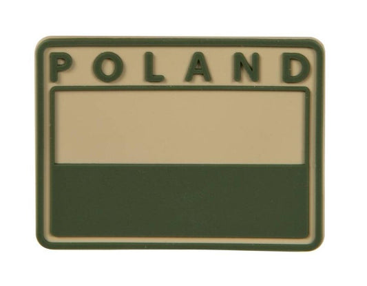 Emblemat velcro Helikon flaga Polska PVC gaszona Khaki
