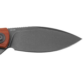 Nóż składany Trollsky Knives Mandu EVO Grey Stonewashed 14C28N/Brown Micarta