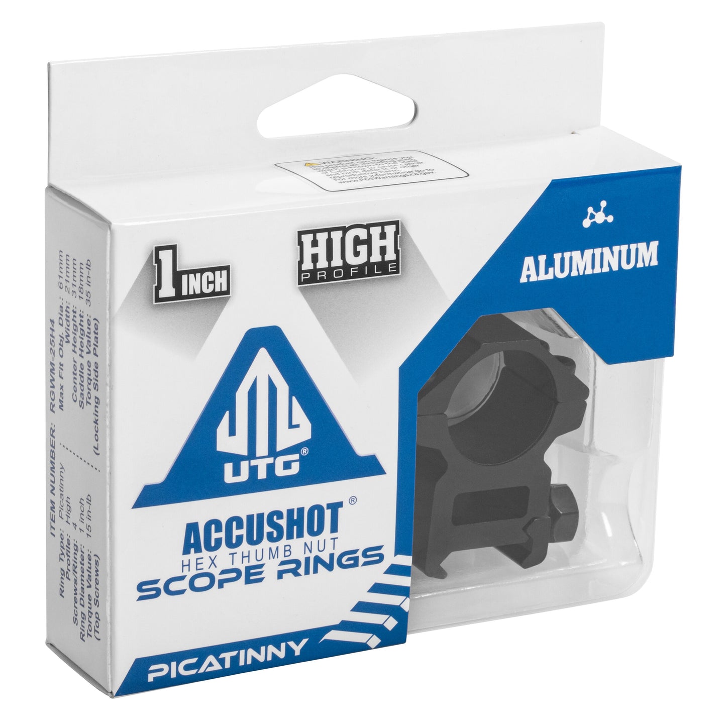 Montaż UTG 2-częściowy średni Profile Scope Hex Thumb Nut Picatinny 1"
