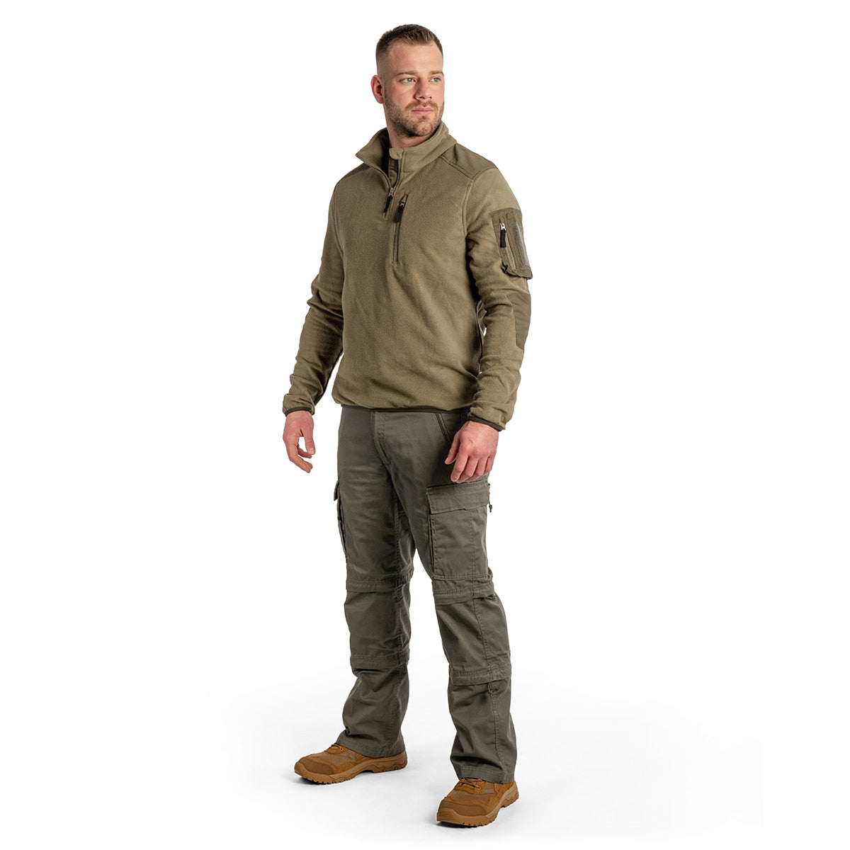 Polar Brandit Fleece Troyer Ripstop - Olive