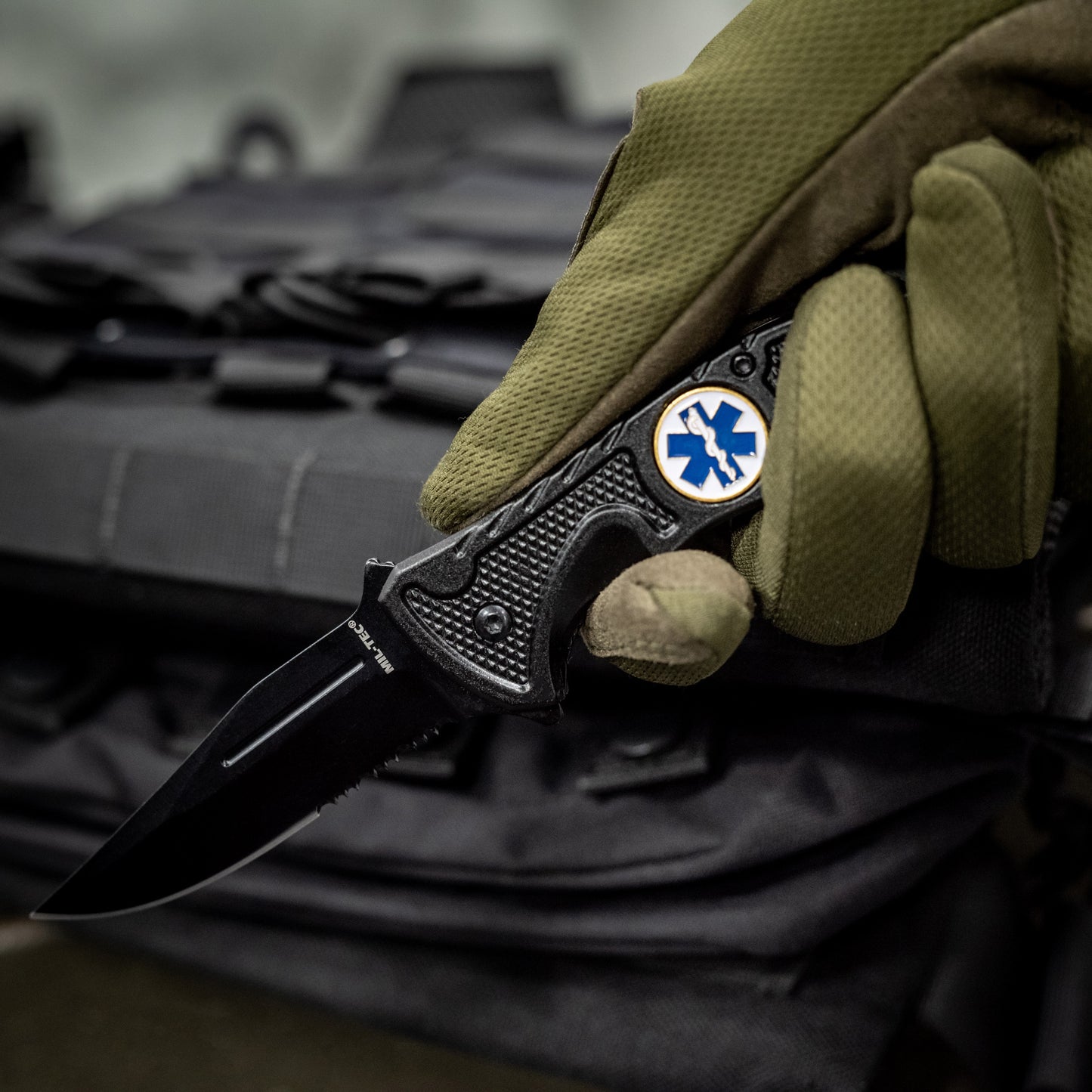 Nóż składany ratowniczy Mil-Tec Rescue Black