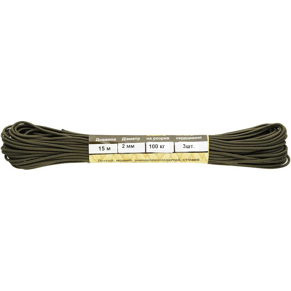 Linka spadochronowa Minicord M-Tac 15 m - OD Green