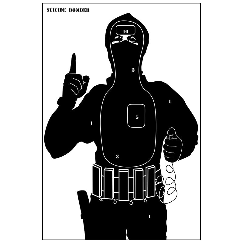 Tarcze sylwetkowe "Terrorysta" - pakiet 10 szt.