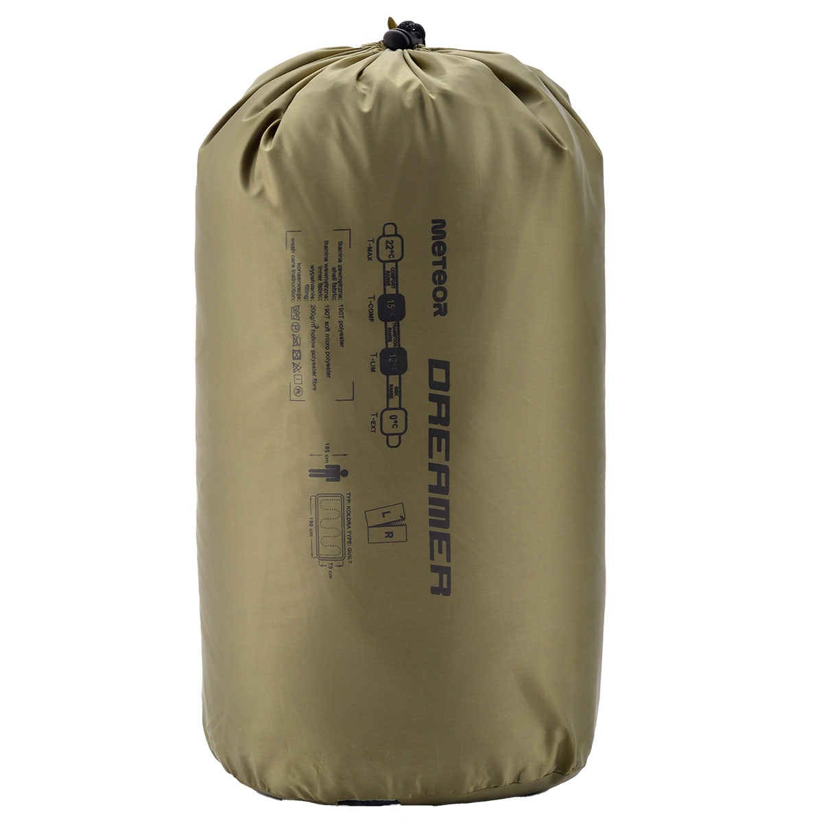 Śpiwór Meteor Dreamer Olive/Black - lewy