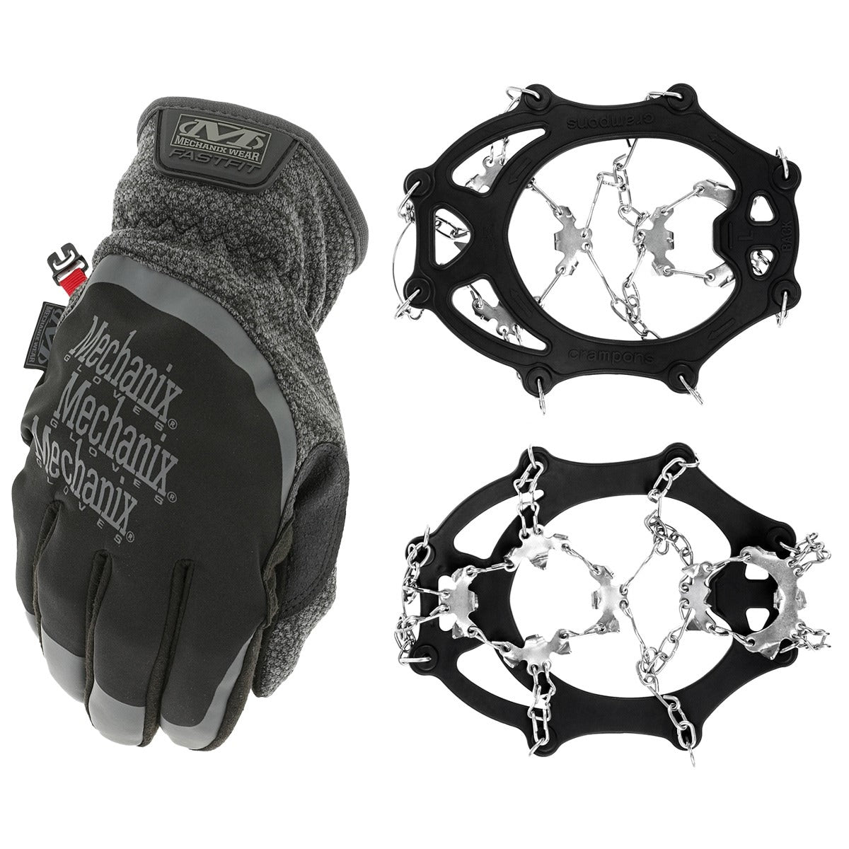 Rękawice Mechanix Wear ColdWork FastFit + raczki na buty - zestaw