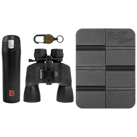 Lornetka wojskowa Blackfire  + kubek termiczny + retraktor Badger Outdoor + mata MFH  - zestaw