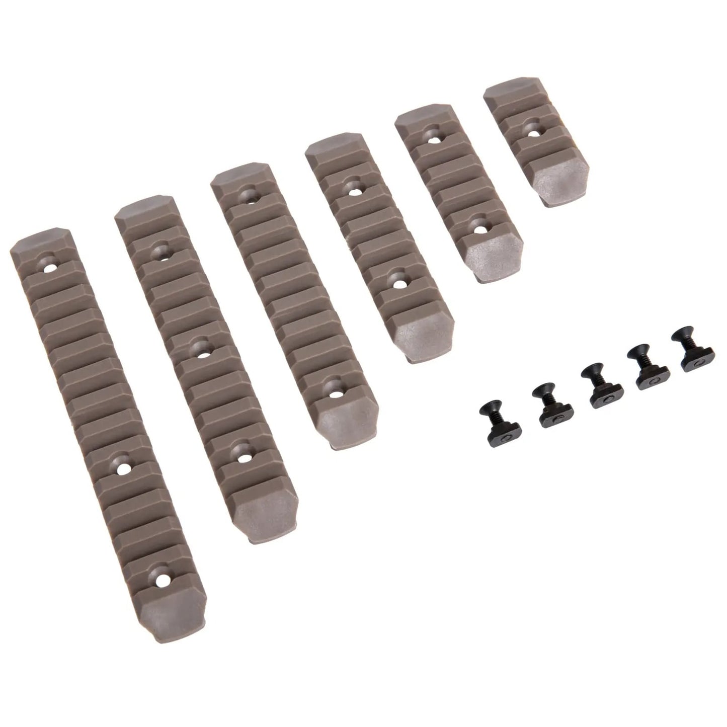 Zestaw 6 szyn RIS JJ Airsoft w standardzie M-LOK - Tan