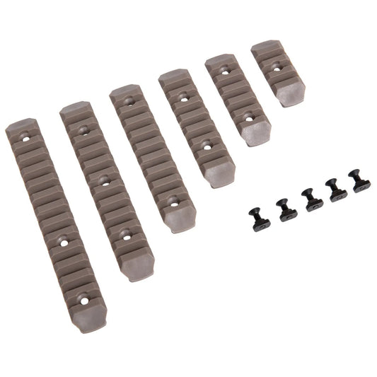 Zestaw 6 szyn RIS JJ Airsoft w standardzie M-LOK - Tan