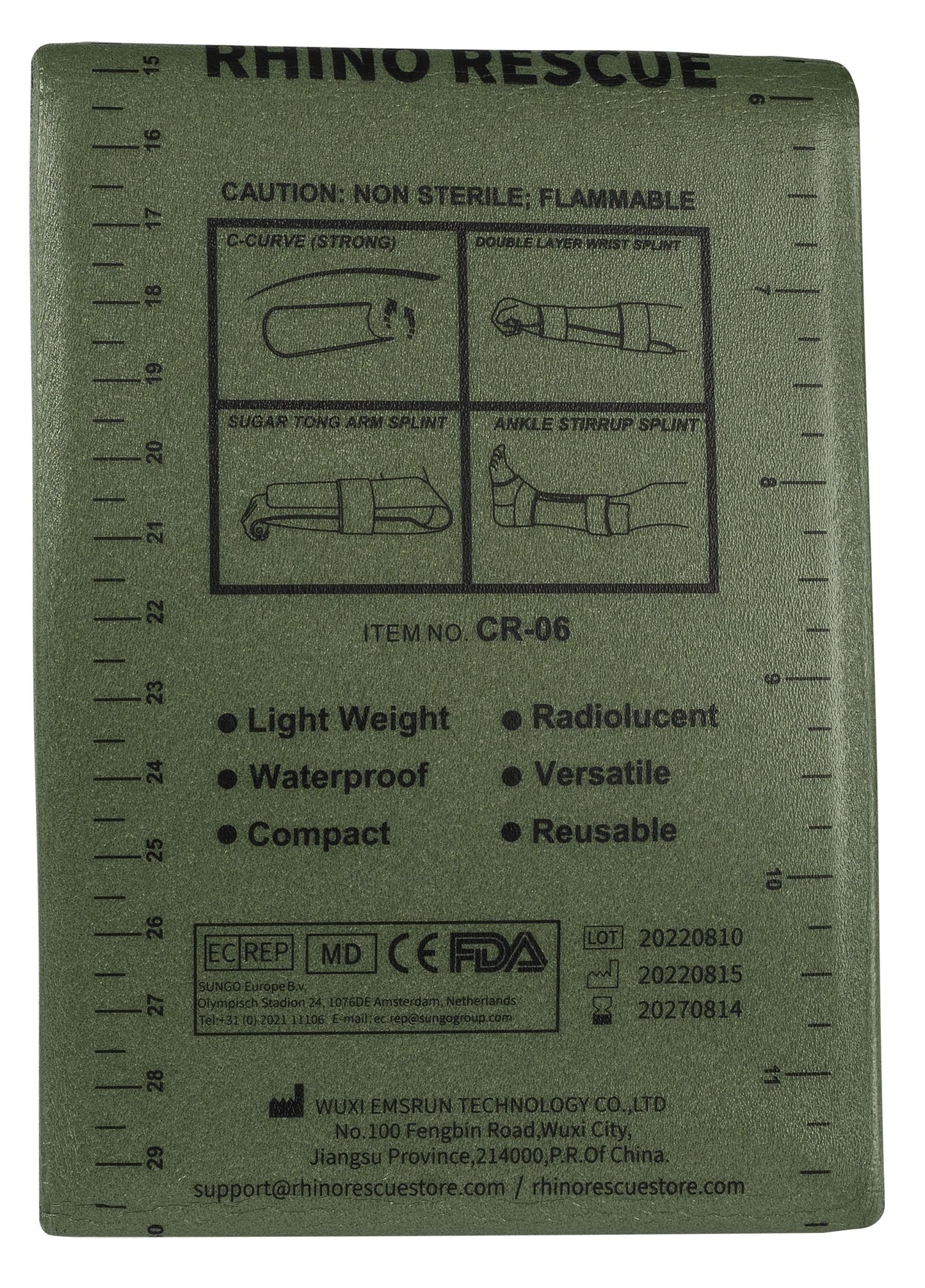 Szyna usztywniająca Rhino Rescue Splint 18" - Olive
