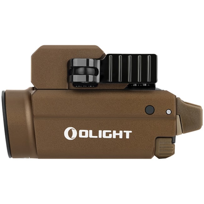Latarka z celownikiem laserowym Olight BALDR S Desert Tan - 800 lumenów, Green Laser