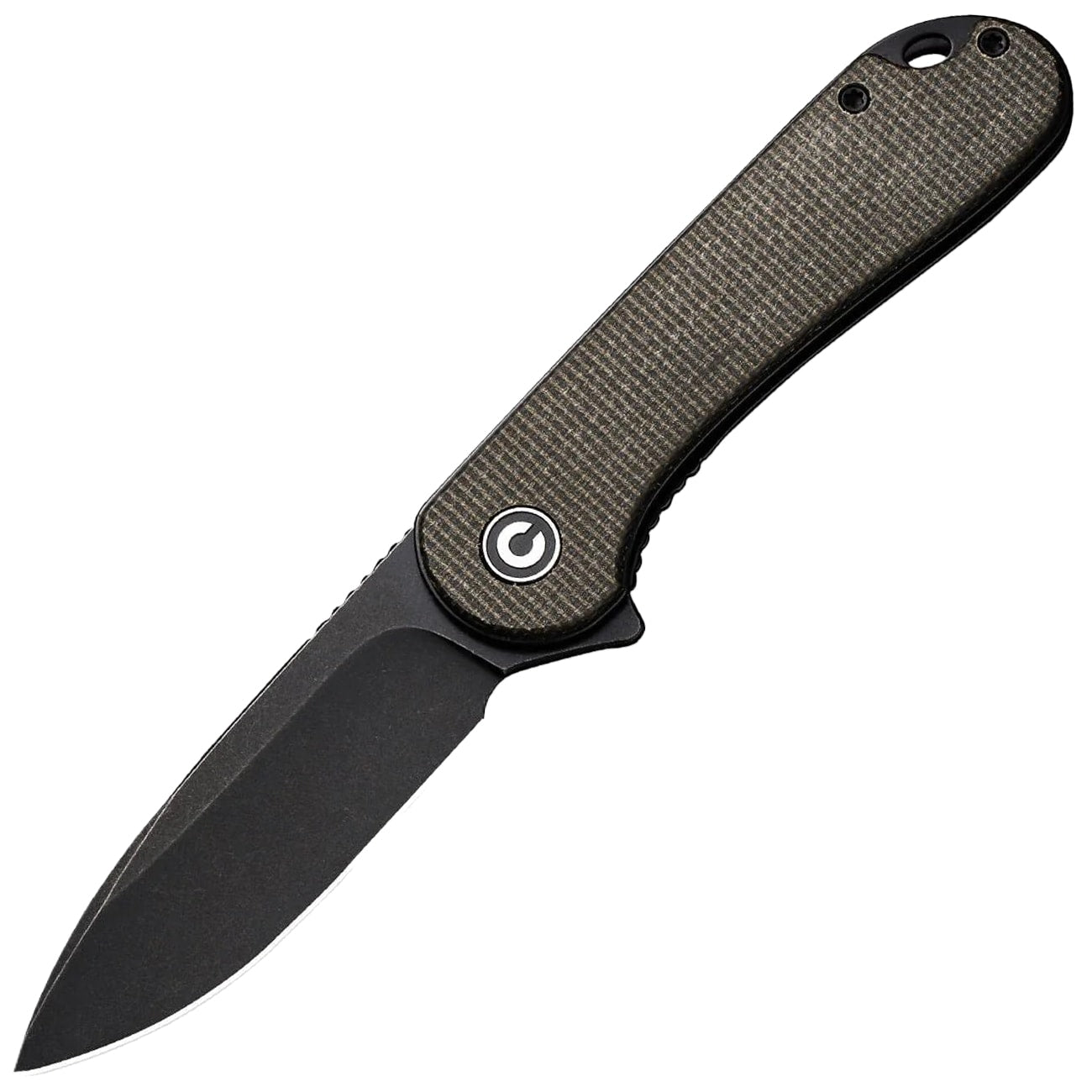 Nóż składany Civivi D2 Elementum Flipper C907Z - Black Stonewashed/Dark Green Micarta