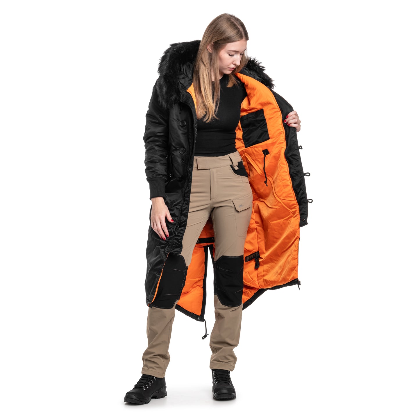 Kurtka damska Alpha Industries Long Fishtail - Black
