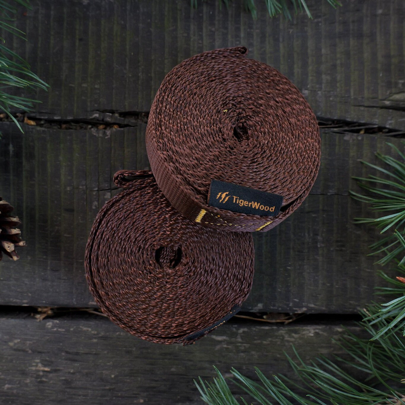 Taśmy do mocowania hamaka TigerWood 2 m - Brown