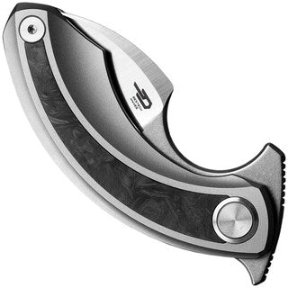 Nóż składany Bestech Knives Strelit - Satin/Grey Titanium Black Marble Carbon Fiber