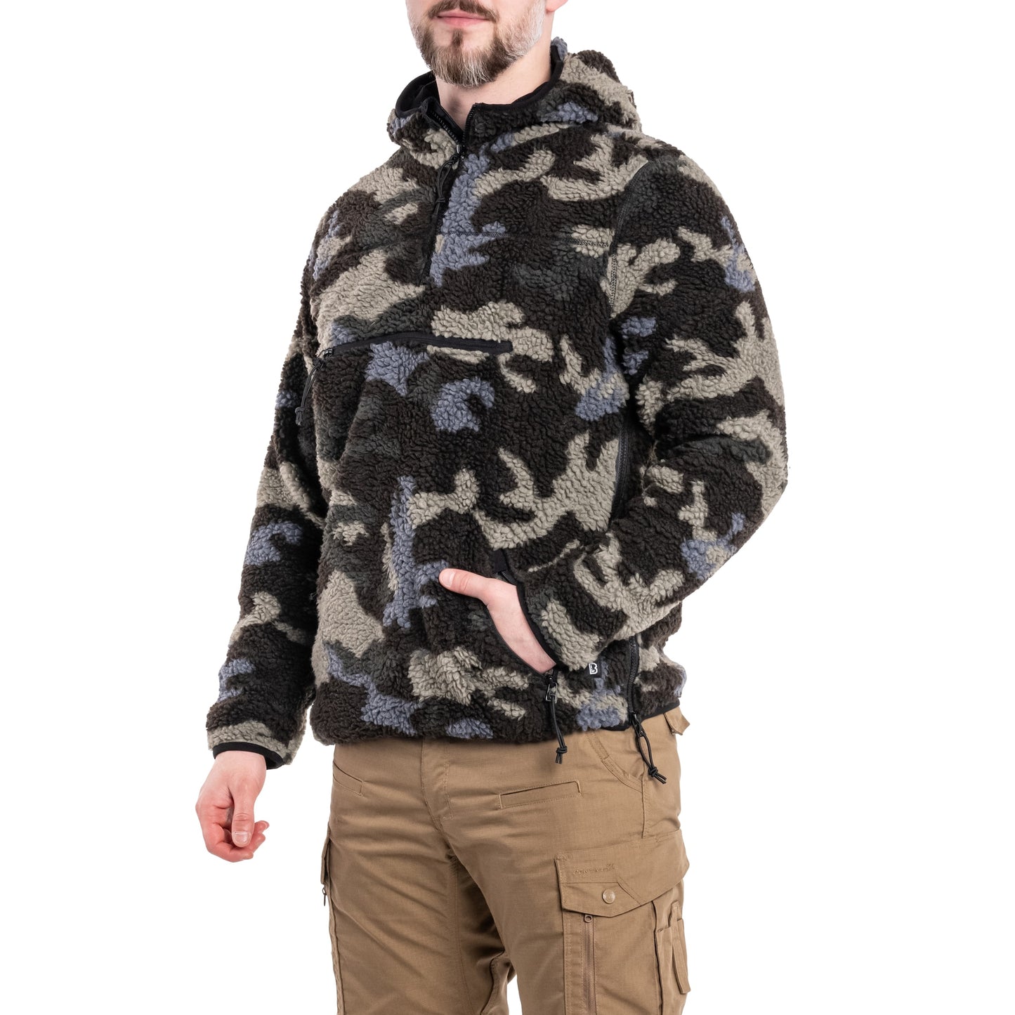 Polar Brandit Teddyfleece Worker Pullover - Dark Camo