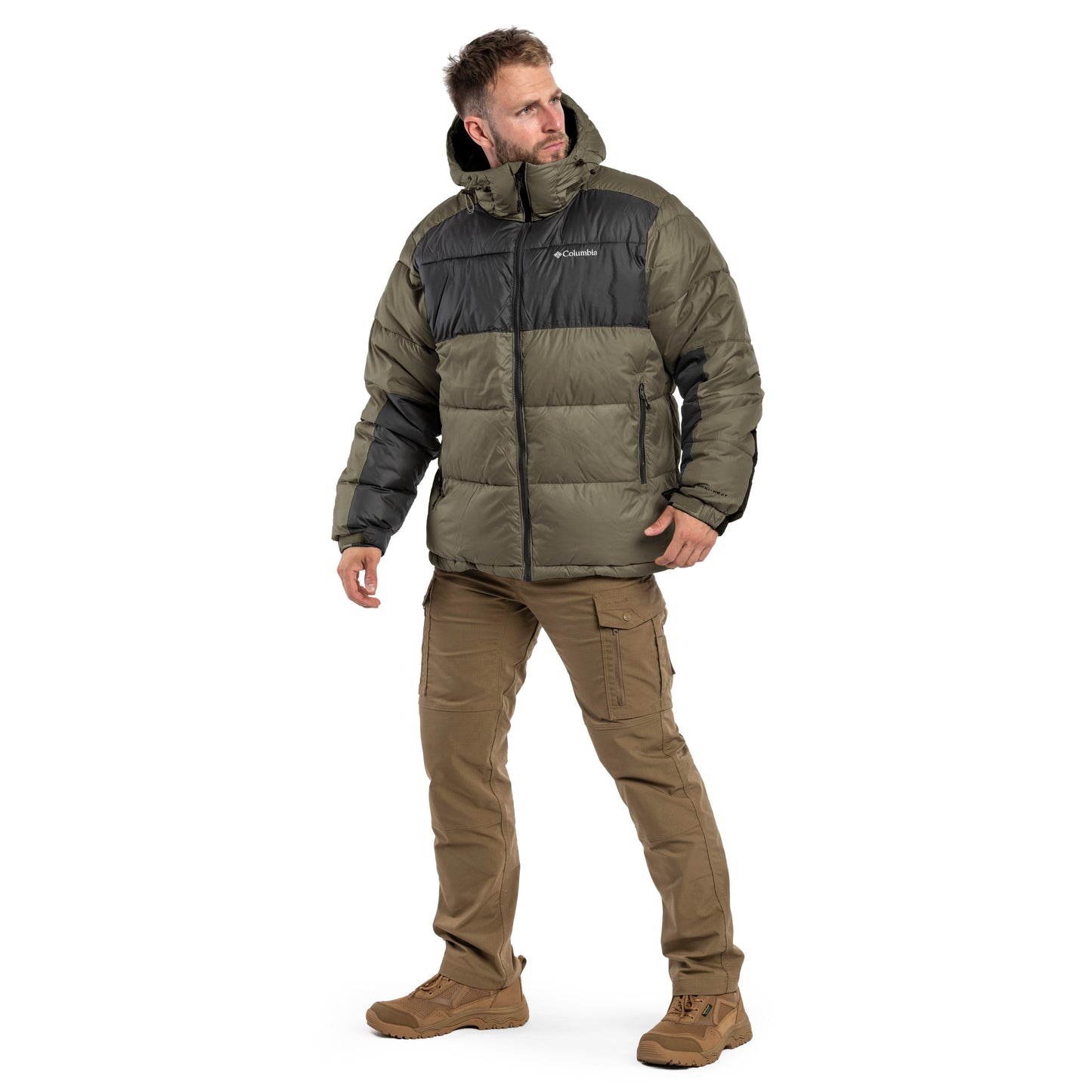 Kurtka Columbia Pike Lake II Hooded - Stone Green/Shark
