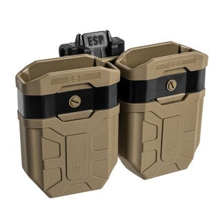 Podwójna ładownica obrotowa ESP z montażem UBC-08 na magazynki AK - Khaki