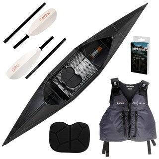 Kajak Oru Kayak Beach LT Sport - Black + Kamizelka ratunkowa Oru Kayak PFD + akcesoria - zestaw