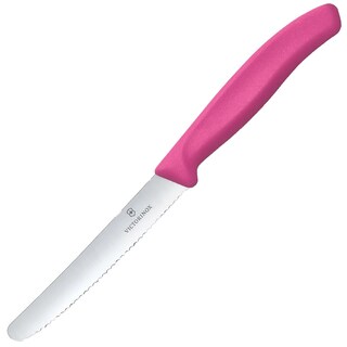 Nóż kuchenny Victorinox Swiss Classic Pink - ząbkowany z zaokrąglonym czubkiem