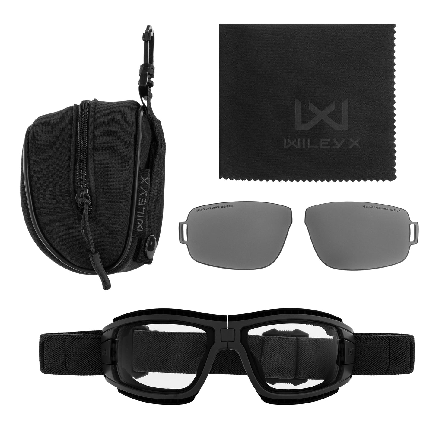 Gogle taktyczne Wiley X Lynx Clear/Grey - Black