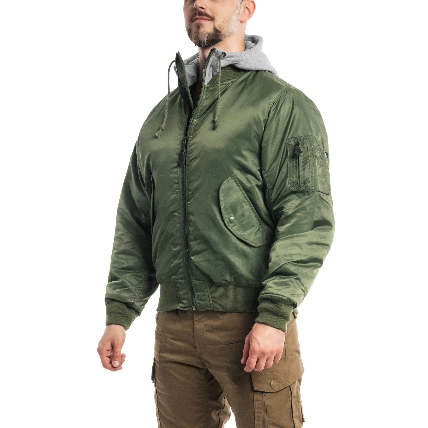 Kurtka Brandit MA1 Sweat Hooded Jacket - Olive/Grey