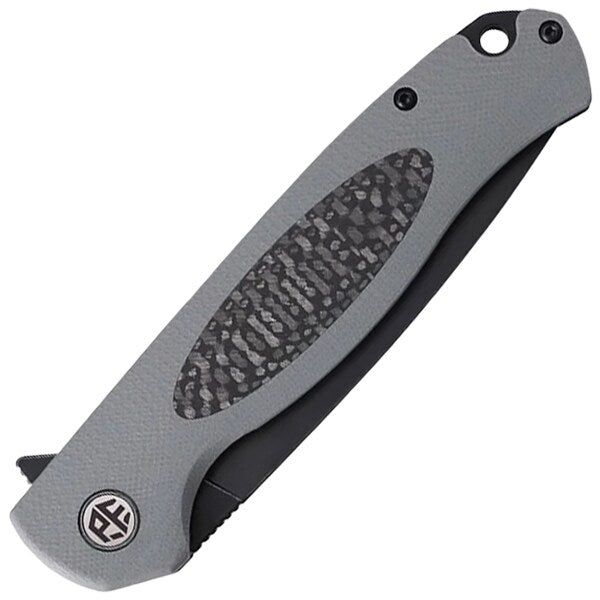 Nóż składany Petrified Fish Stamp PF-B03 - Black Stonewash/Grey