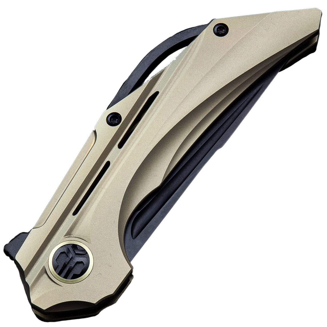 Nóż składany Bestech Knives Vigil - Black Stonewash Blade/Gold Titanium