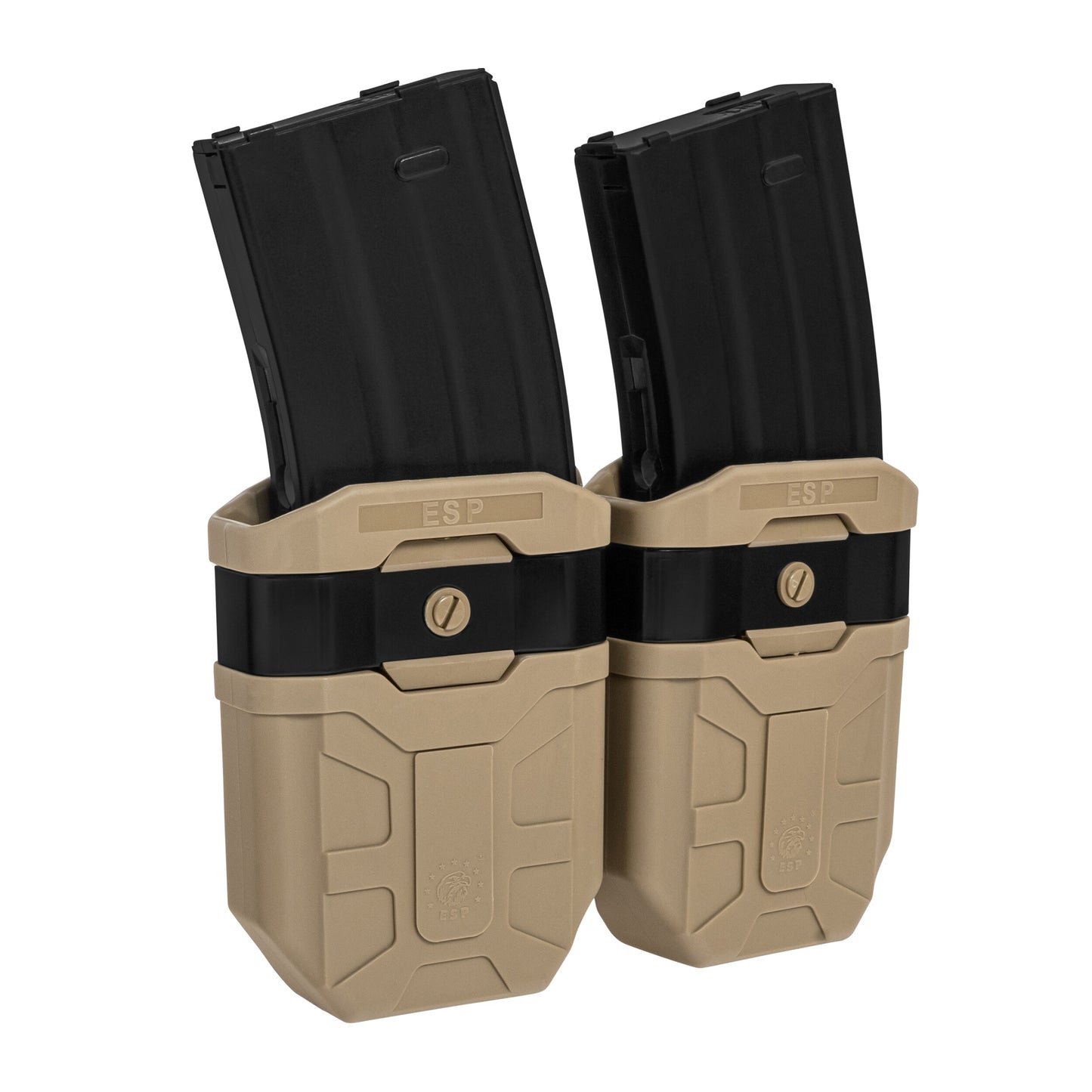 Podwójna ładownica obrotowa ESP z montażem UBC-02 na magazynki AK - Khaki