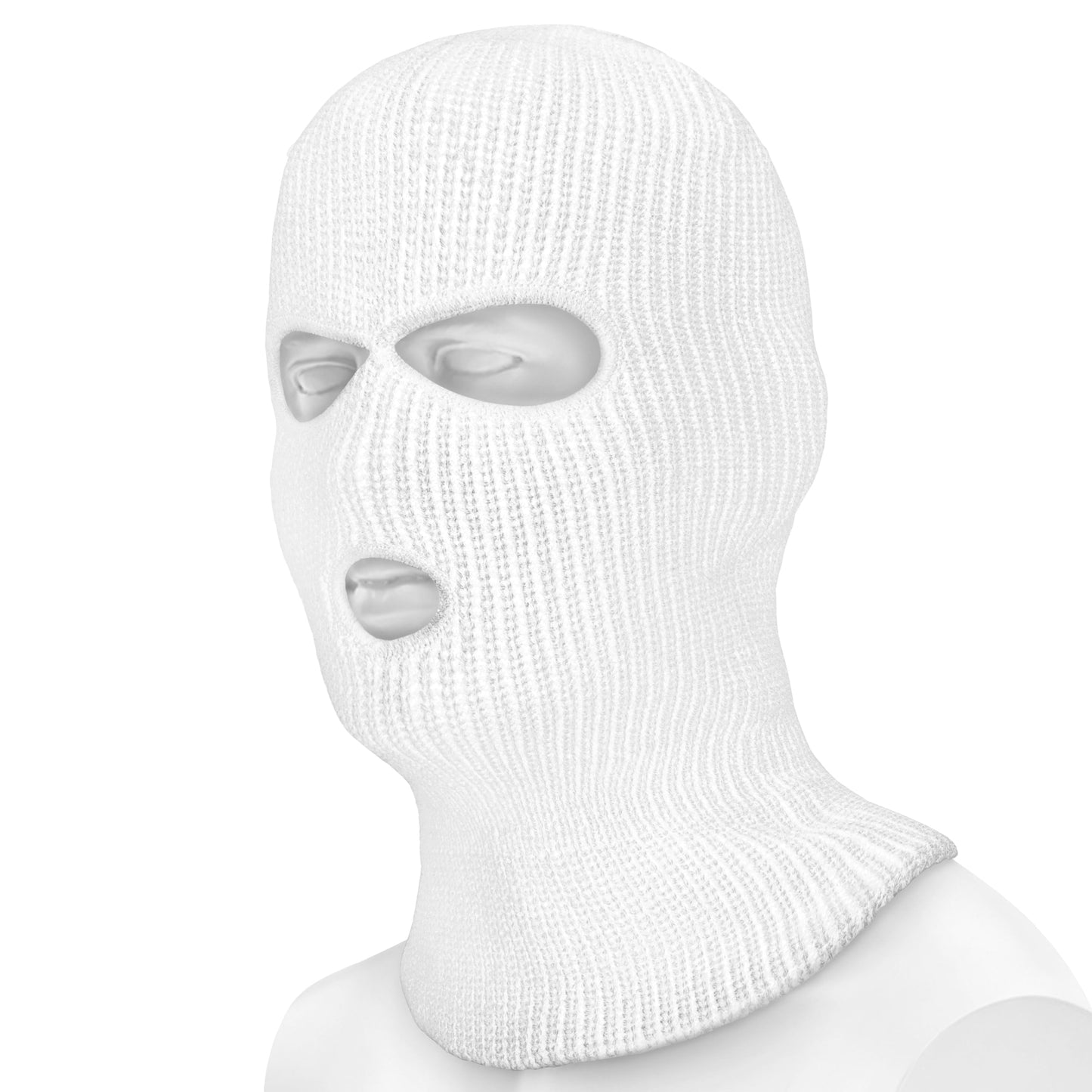 Kominiarka Mil-Tec zimowa z 3 otworami - White