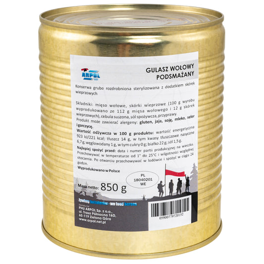 Żywność konserwowana Arpol - Gulasz wołowy podsmażany Małpa 850 g
