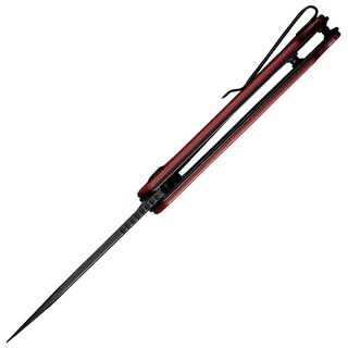 Nóż składany Civivi D2 Elementum Flipper C907A-1 - Black Stonewashed/Burgundy G10