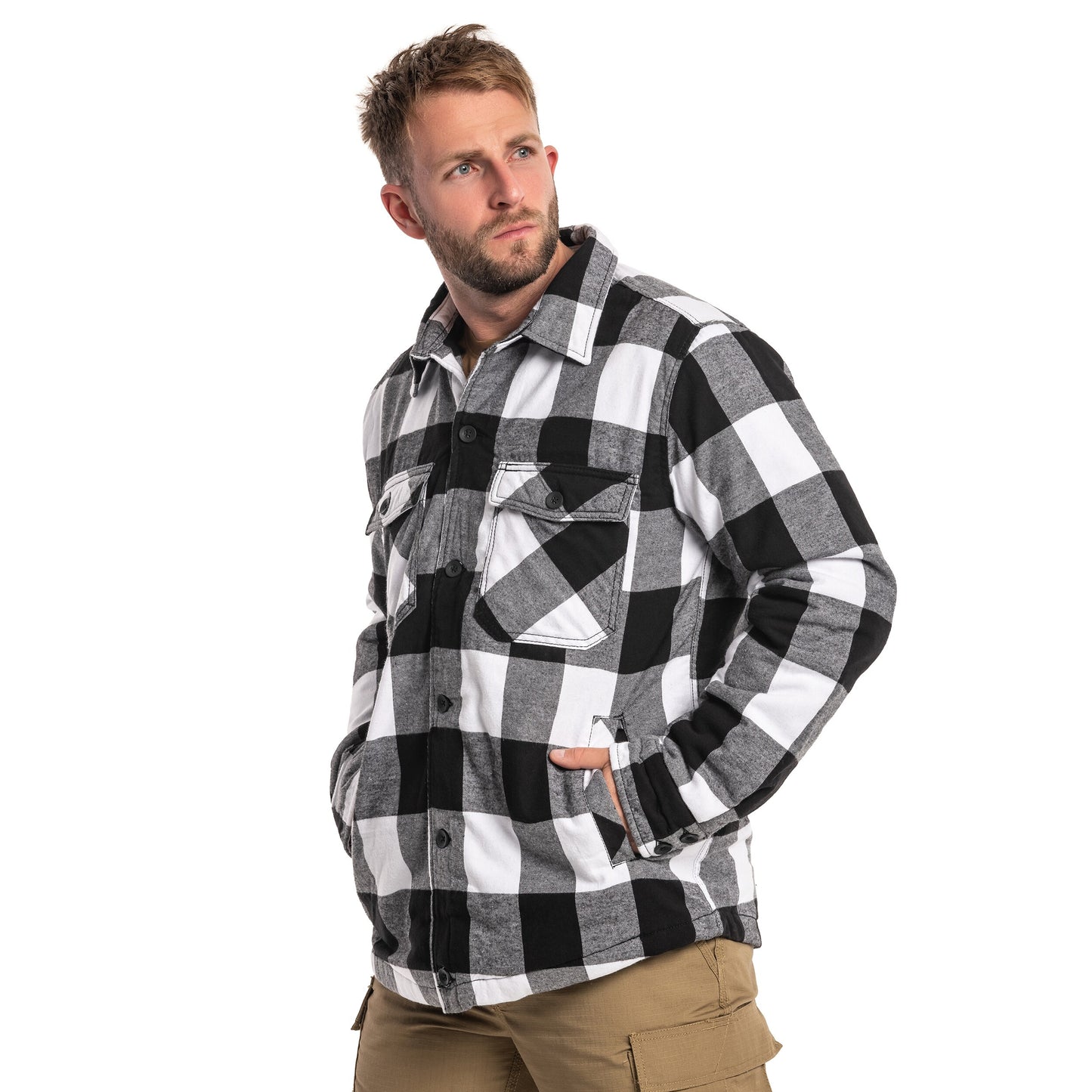 Kurtka Brandit Lumber Jacket - White/Black