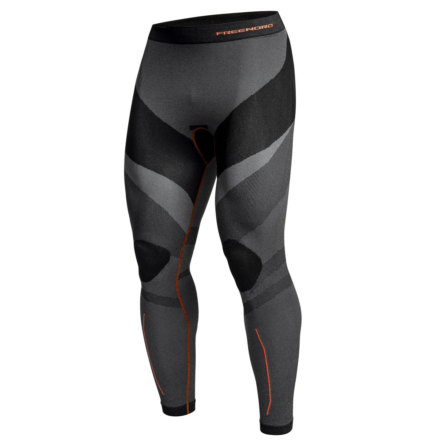 Legginsy termoaktywne męskie FreeNord Drytech - Black/Orange