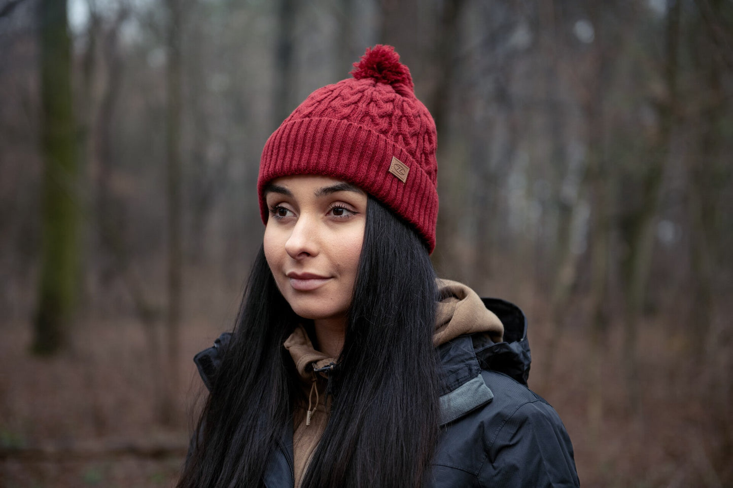 Czapka Highlander Outdoor Beira Lined Bobble Hat - Dark Red