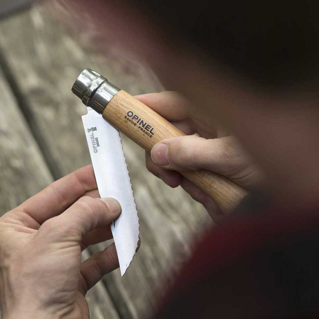 Nóż składany Opinel No.12 Inox Serrated - Natural