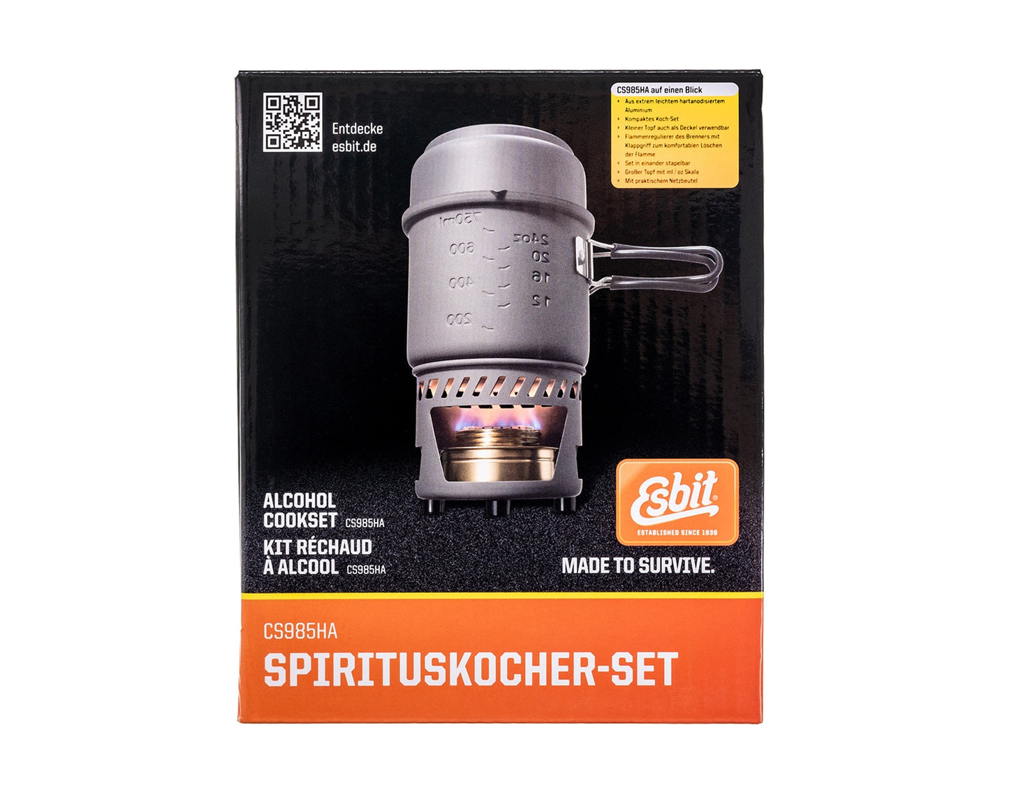 Kuchenka turystyczna Esbit z garnkiem Cookset 985 ml