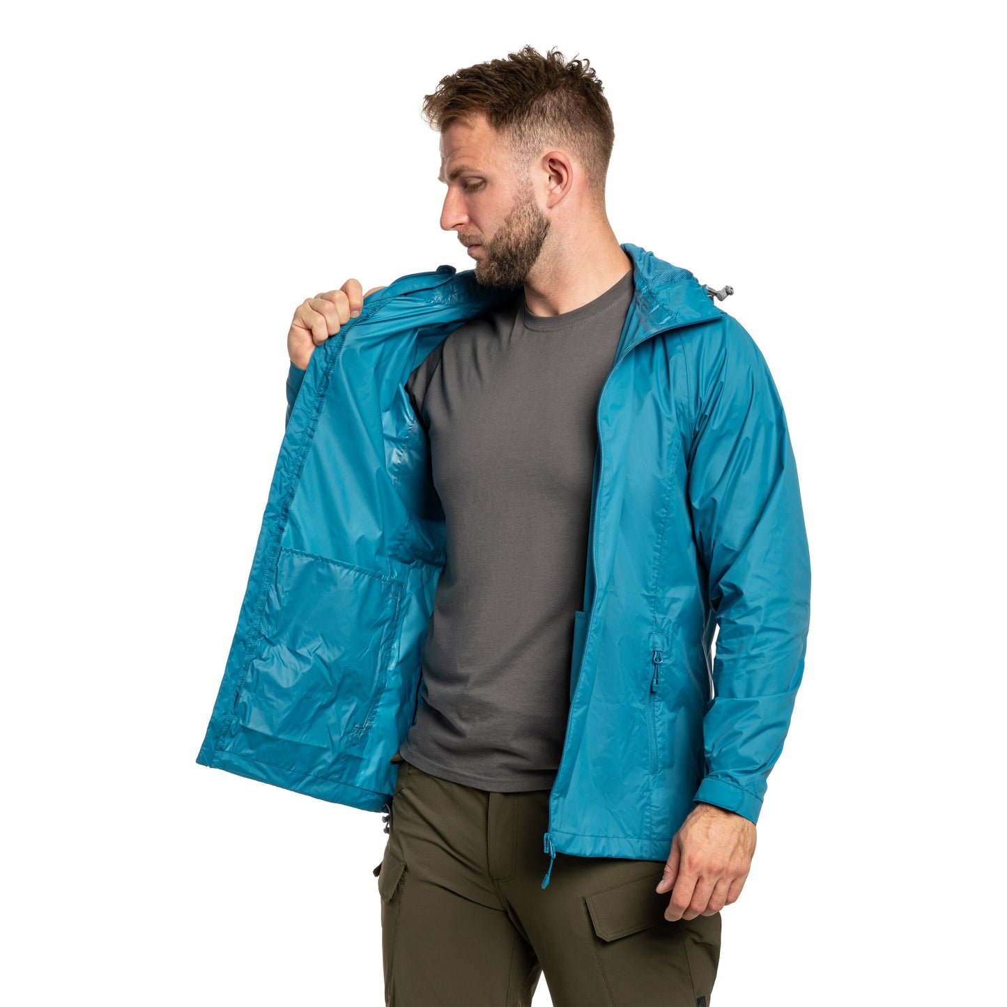 Kurtka Highlander Outdoor Stow & Go Pack Away V2 - Petrol Blue